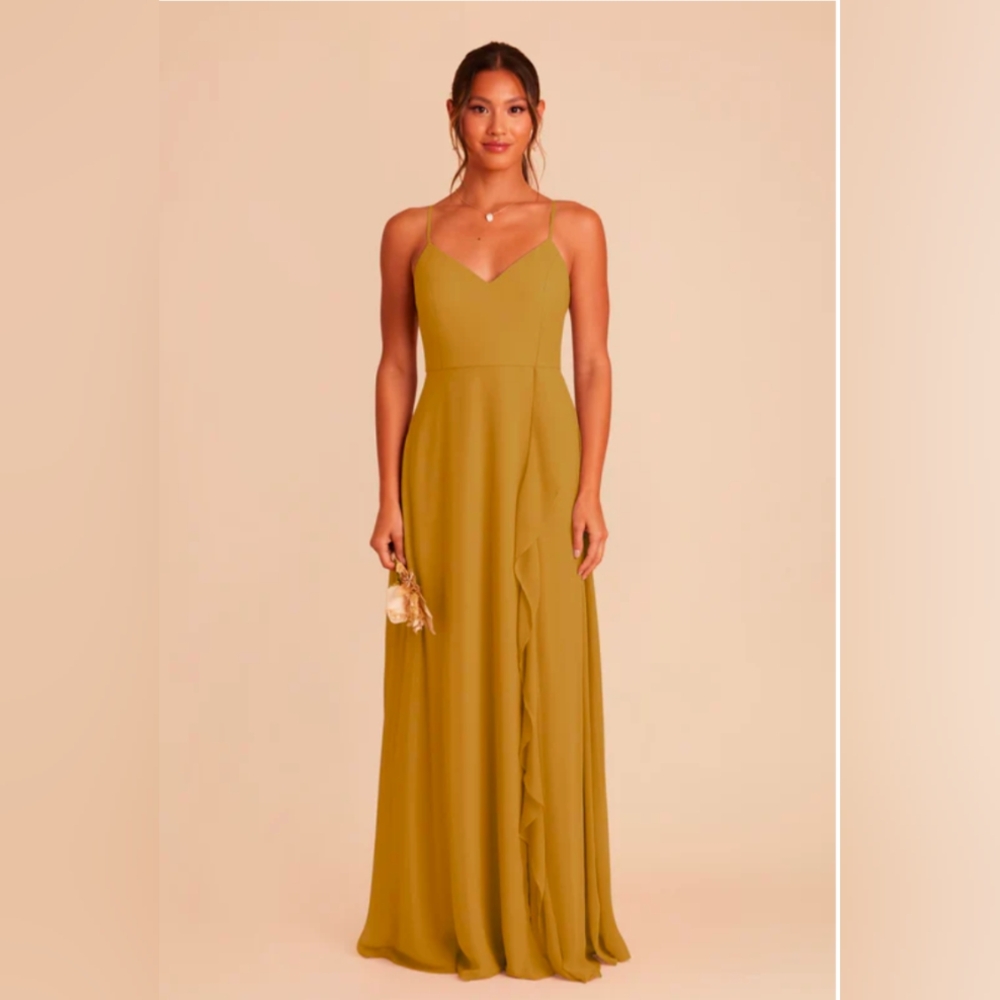 NWT,‎ Birdy Grey, Large, Theresa Chiffon Dress In Marigold, Bridesmaid, Formal